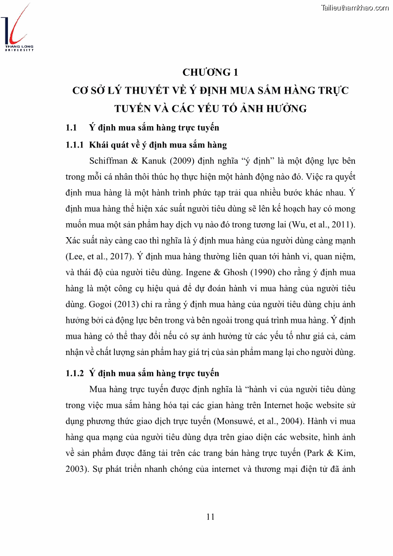 Luận văn thạc sĩ kinh doanh và quản lý Các yếu tố ảnh hưởng đến ý định mua sắm đồ gia dụng qua kênh trực tuyến - 2 Trang 13