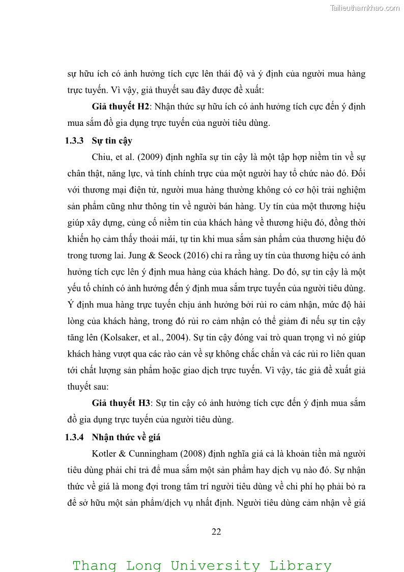 Luận văn thạc sĩ kinh doanh và quản lý Các yếu tố ảnh hưởng đến ý định mua sắm đồ gia dụng qua kênh trực tuyến - 2 Trang 24