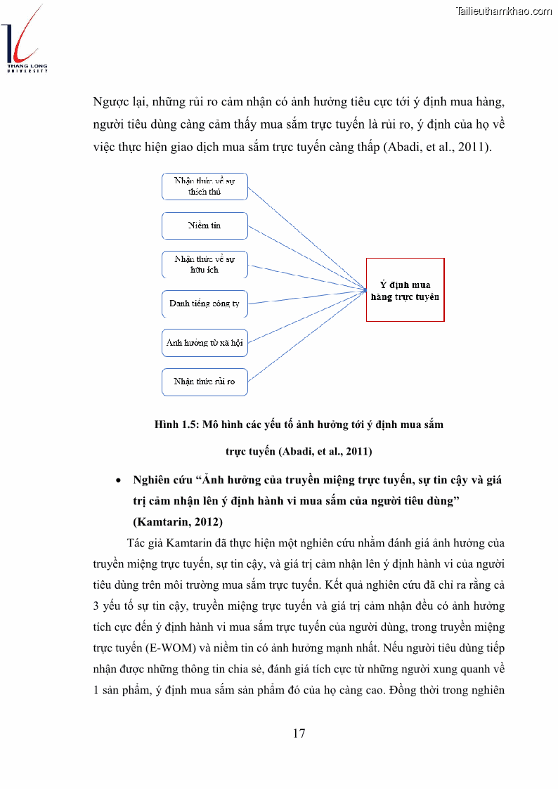 Luận văn thạc sĩ kinh doanh và quản lý Các yếu tố ảnh hưởng đến ý định mua sắm đồ gia dụng qua kênh trực tuyến - 2 Trang 19