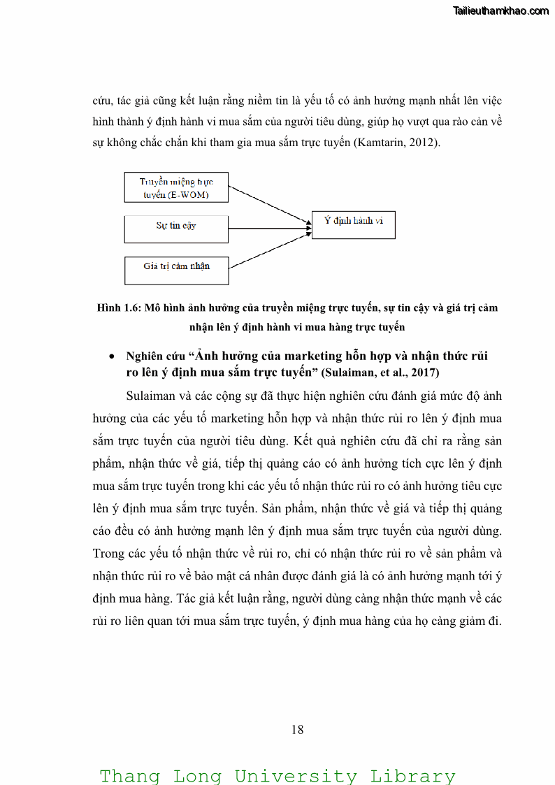 Luận văn thạc sĩ kinh doanh và quản lý Các yếu tố ảnh hưởng đến ý định mua sắm đồ gia dụng qua kênh trực tuyến - 2 Trang 20