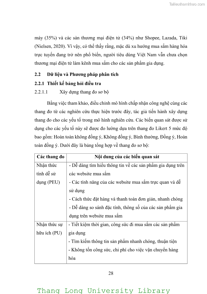 Luận văn thạc sĩ kinh doanh và quản lý Các yếu tố ảnh hưởng đến ý định mua sắm đồ gia dụng qua kênh trực tuyến - 3 Trang 30