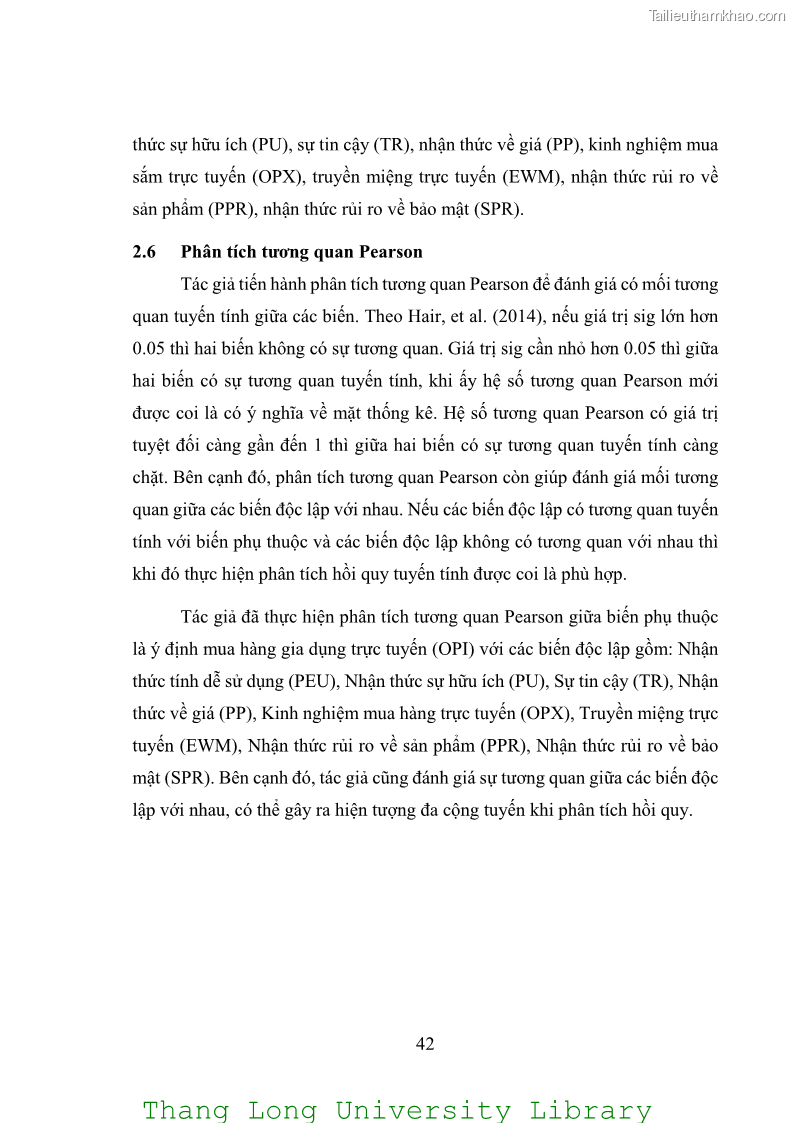 Luận văn thạc sĩ kinh doanh và quản lý Các yếu tố ảnh hưởng đến ý định mua sắm đồ gia dụng qua kênh trực tuyến - 4 Trang 44
