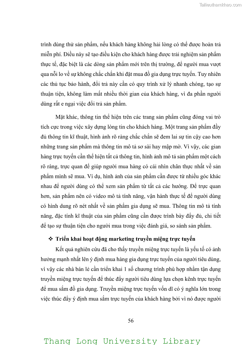 Luận văn thạc sĩ kinh doanh và quản lý Các yếu tố ảnh hưởng đến ý định mua sắm đồ gia dụng qua kênh trực tuyến - 5 Trang 58