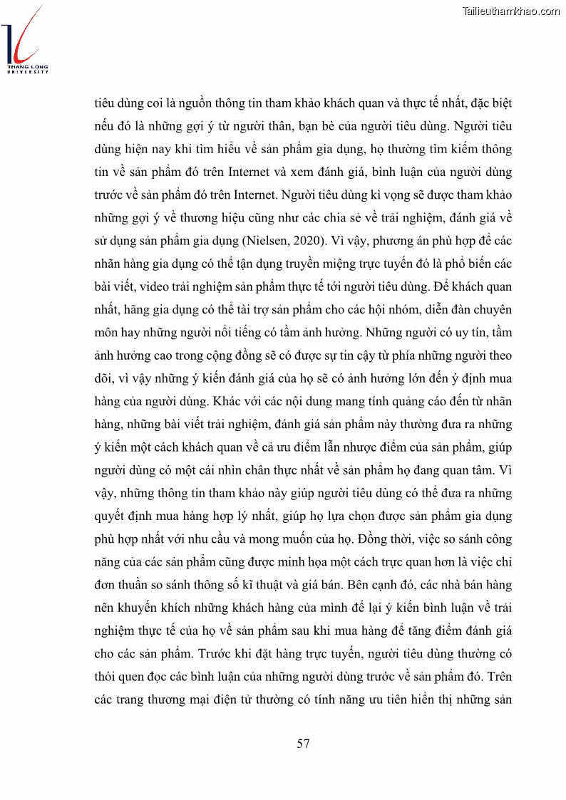Luận văn thạc sĩ kinh doanh và quản lý Các yếu tố ảnh hưởng đến ý định mua sắm đồ gia dụng qua kênh trực tuyến - 5 Trang 59