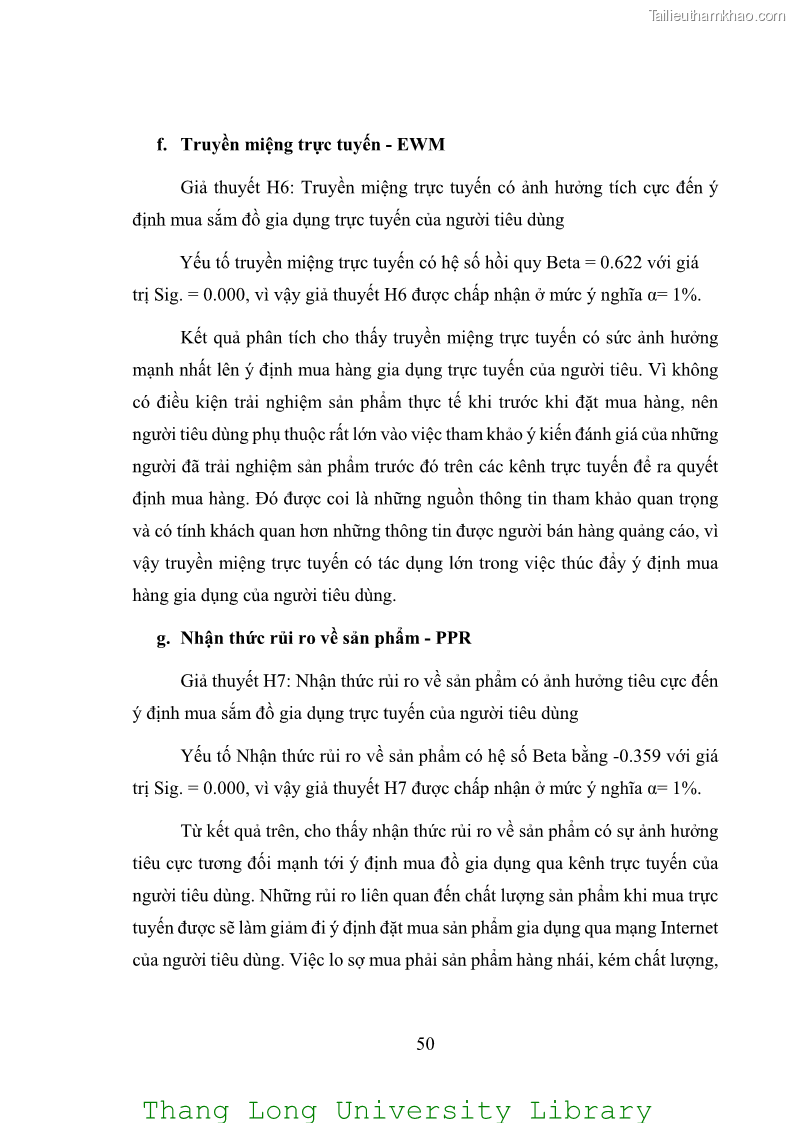 Luận văn thạc sĩ kinh doanh và quản lý Các yếu tố ảnh hưởng đến ý định mua sắm đồ gia dụng qua kênh trực tuyến - 5 Trang 52