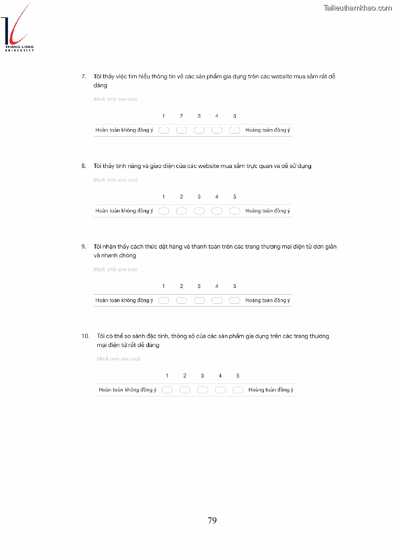 Luận văn thạc sĩ kinh doanh và quản lý Các yếu tố ảnh hưởng đến ý định mua sắm đồ gia dụng qua kênh trực tuyến - 7 Trang 81