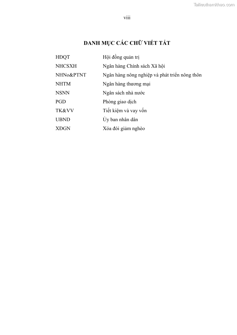 Luận văn thạc sĩ kinh tế Chất lượng cho vay hộ nghèo tại Ngân hàng chính sách xã hội Việt Nam - Chi nhánh Thái Nguyên - 1 Trang 10