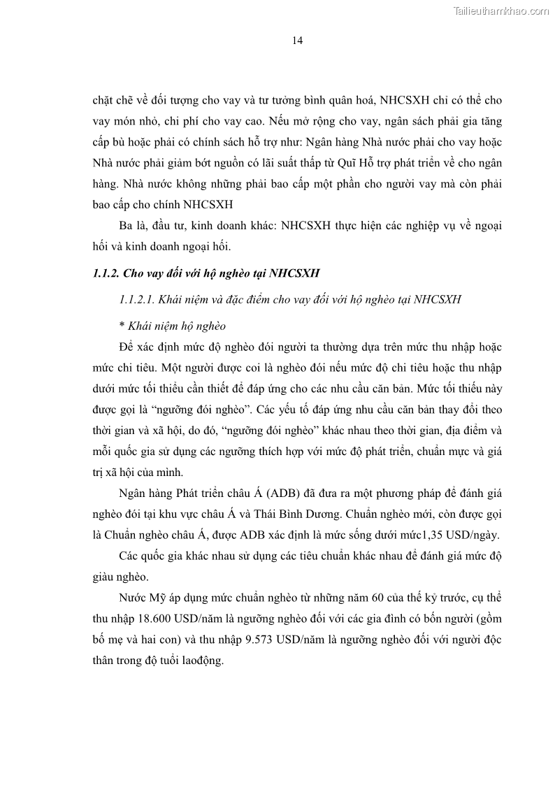 Luận văn thạc sĩ kinh tế Chất lượng cho vay hộ nghèo tại Ngân hàng chính sách xã hội Việt Nam - Chi nhánh Thái Nguyên - 2 Trang 24
