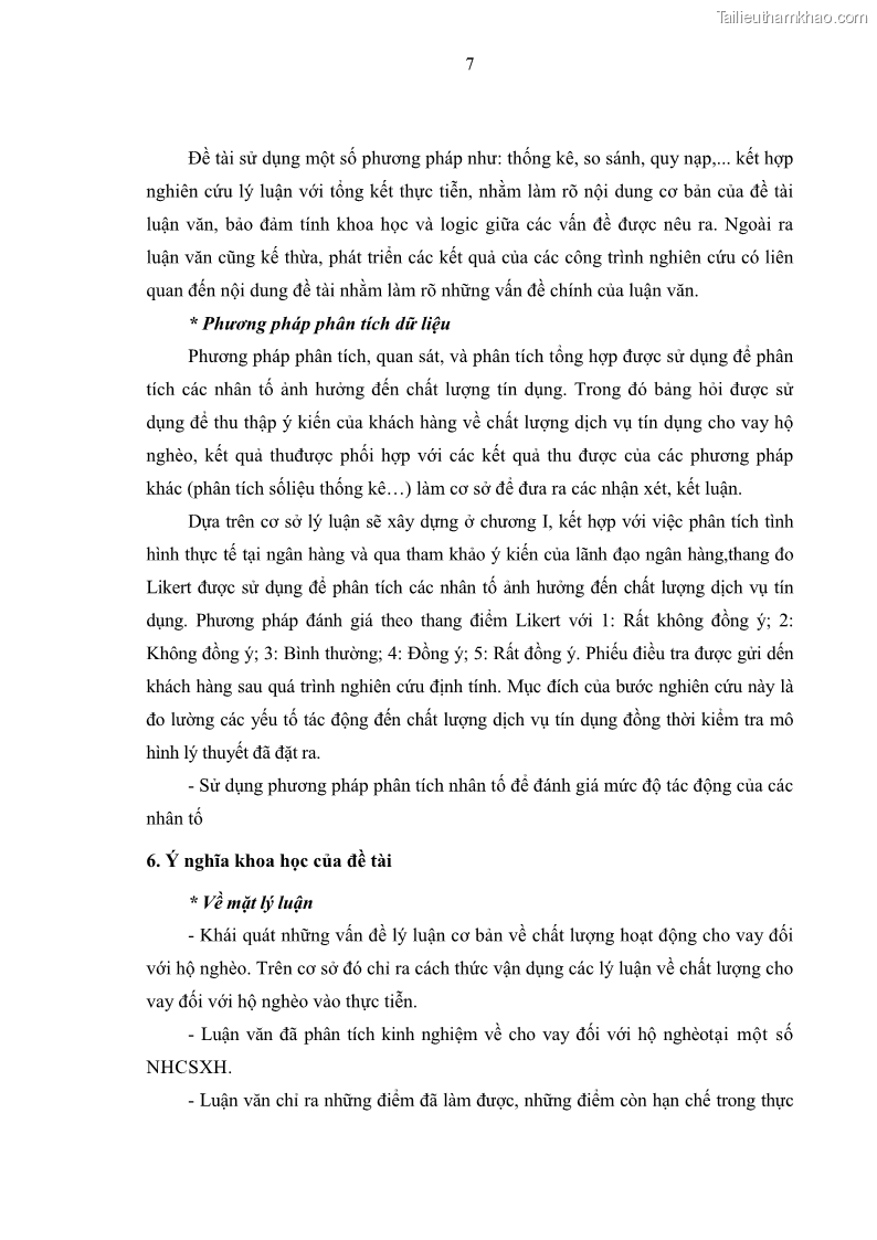 Luận văn thạc sĩ kinh tế Chất lượng cho vay hộ nghèo tại Ngân hàng chính sách xã hội Việt Nam - Chi nhánh Thái Nguyên - 2 Trang 17