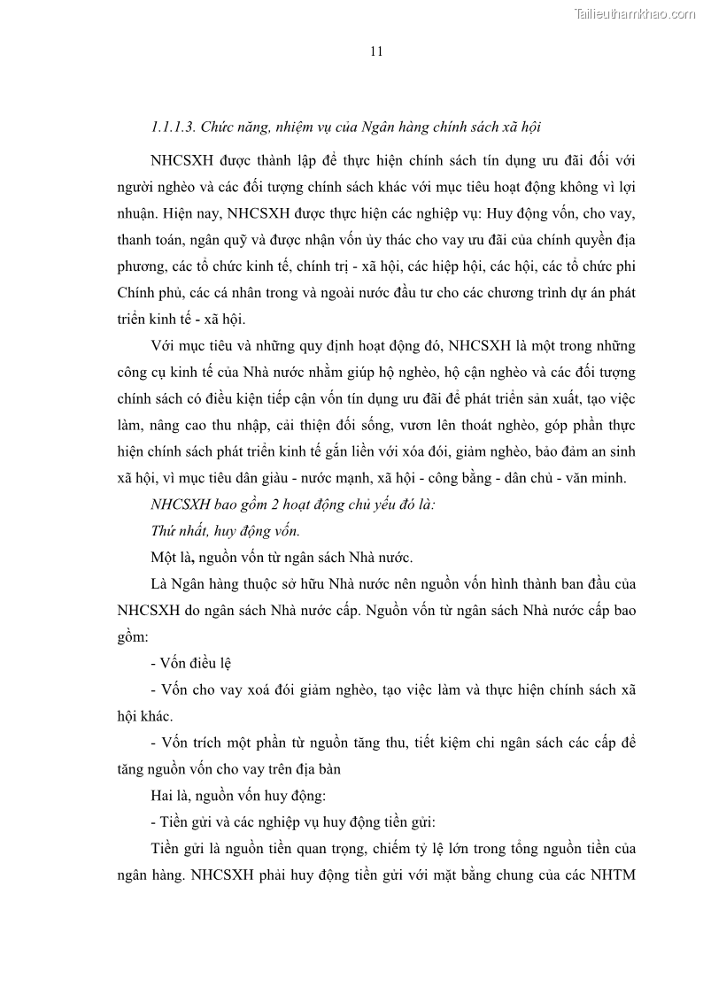 Luận văn thạc sĩ kinh tế Chất lượng cho vay hộ nghèo tại Ngân hàng chính sách xã hội Việt Nam - Chi nhánh Thái Nguyên - 2 Trang 21
