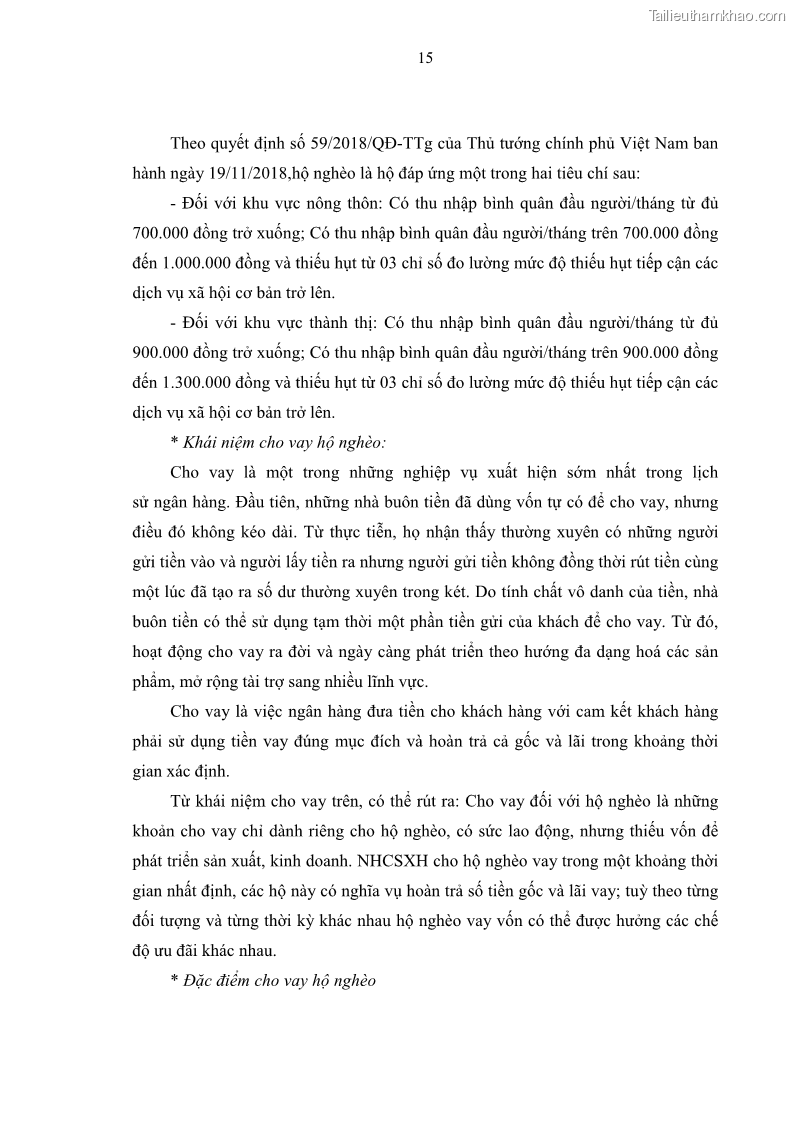 Luận văn thạc sĩ kinh tế Chất lượng cho vay hộ nghèo tại Ngân hàng chính sách xã hội Việt Nam - Chi nhánh Thái Nguyên - 3 Trang 25