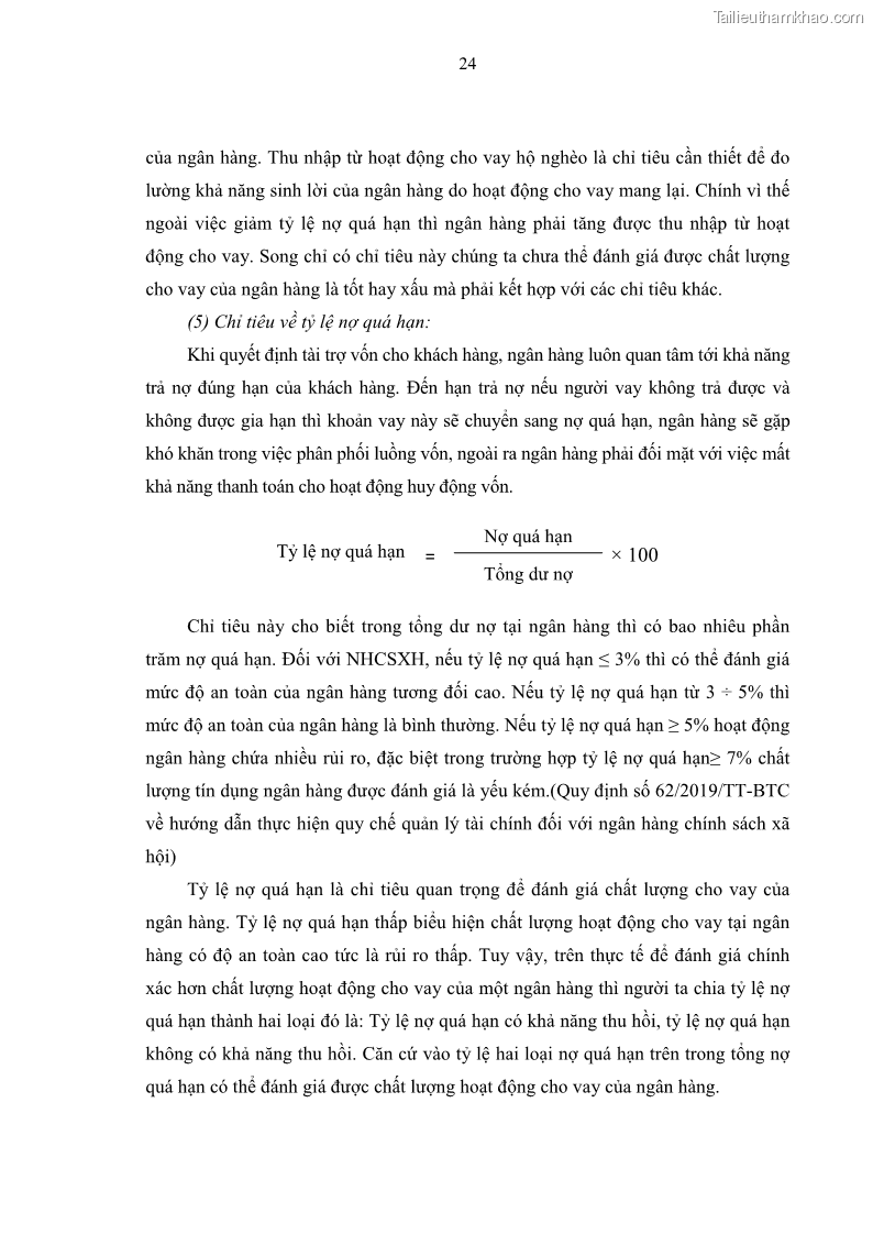 Luận văn thạc sĩ kinh tế Chất lượng cho vay hộ nghèo tại Ngân hàng chính sách xã hội Việt Nam - Chi nhánh Thái Nguyên - 3 Trang 34