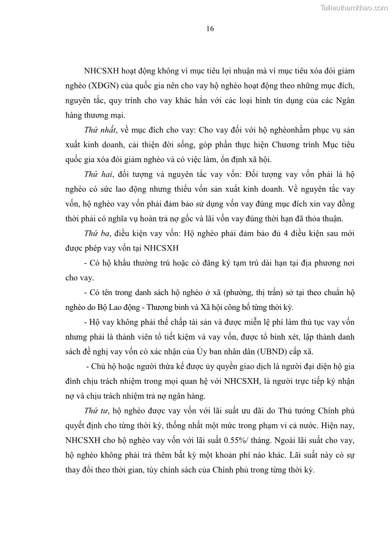 Luận văn thạc sĩ kinh tế Chất lượng cho vay hộ nghèo tại Ngân hàng chính sách xã hội Việt Nam - Chi nhánh Thái Nguyên - 3 Trang 26