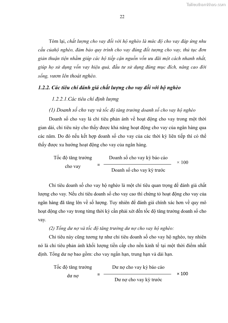 Luận văn thạc sĩ kinh tế Chất lượng cho vay hộ nghèo tại Ngân hàng chính sách xã hội Việt Nam - Chi nhánh Thái Nguyên - 3 Trang 32
