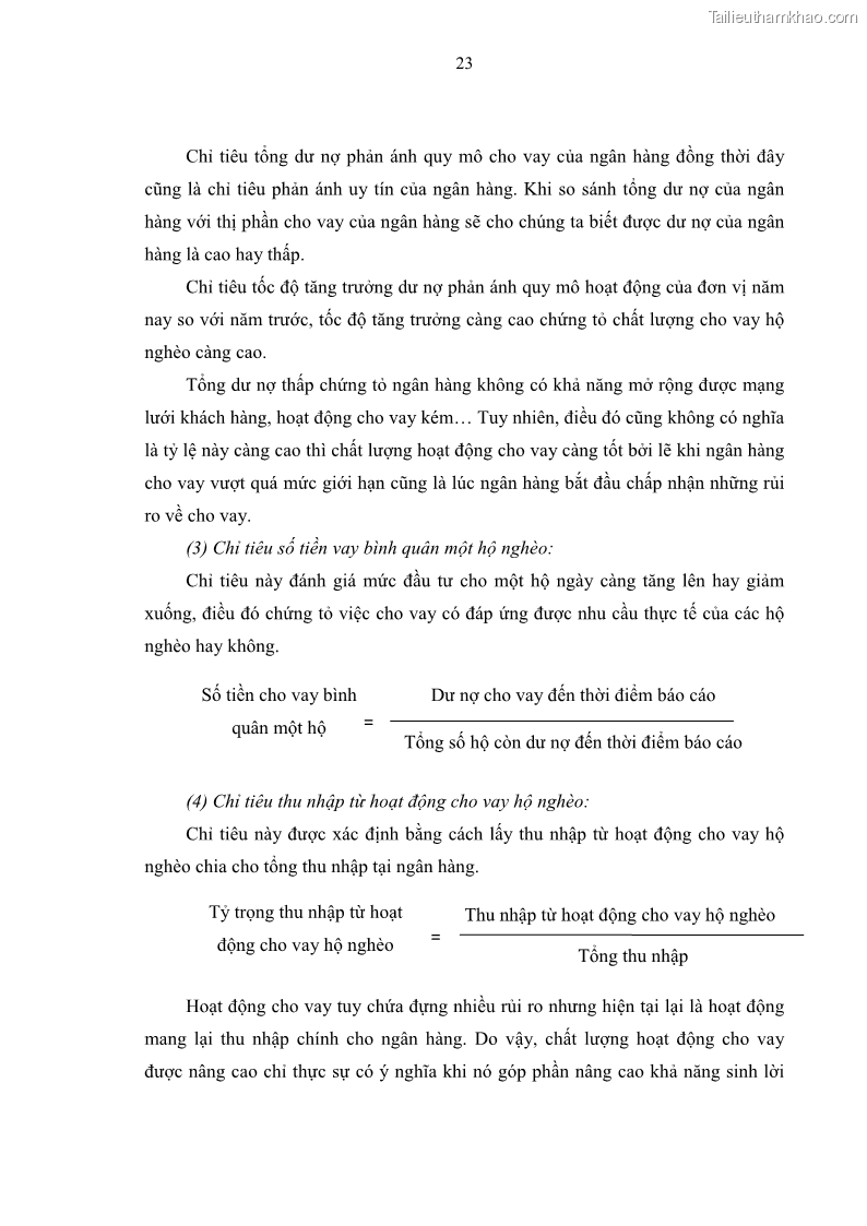 Luận văn thạc sĩ kinh tế Chất lượng cho vay hộ nghèo tại Ngân hàng chính sách xã hội Việt Nam - Chi nhánh Thái Nguyên - 3 Trang 33
