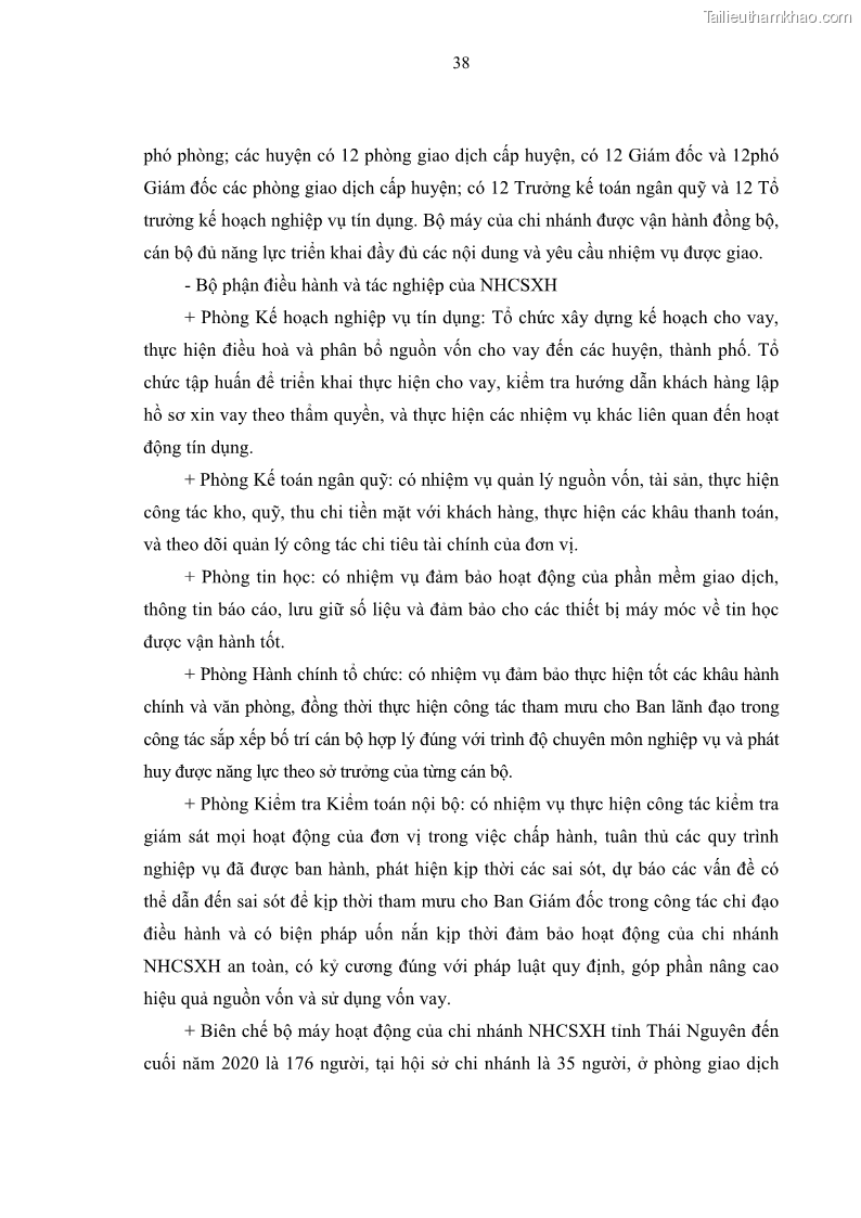 Luận văn thạc sĩ kinh tế Chất lượng cho vay hộ nghèo tại Ngân hàng chính sách xã hội Việt Nam - Chi nhánh Thái Nguyên - 4 Trang 48
