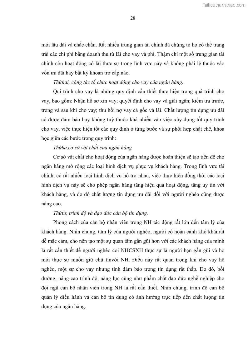 Luận văn thạc sĩ kinh tế Chất lượng cho vay hộ nghèo tại Ngân hàng chính sách xã hội Việt Nam - Chi nhánh Thái Nguyên - 4 Trang 38