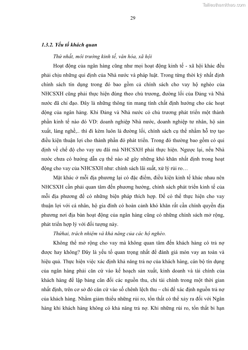 Luận văn thạc sĩ kinh tế Chất lượng cho vay hộ nghèo tại Ngân hàng chính sách xã hội Việt Nam - Chi nhánh Thái Nguyên - 4 Trang 39