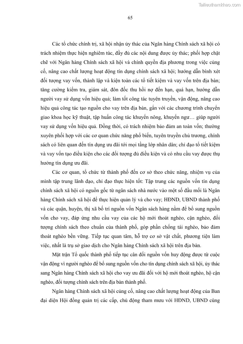 Luận văn thạc sĩ kinh tế Chất lượng cho vay hộ nghèo tại Ngân hàng chính sách xã hội Việt Nam - Chi nhánh Thái Nguyên - 7 Trang 75