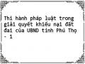 Thi hành pháp luật trong giải quyết khiếu nại đất đai của UBND tỉnh Phú Thọ