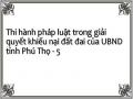 Thi hành pháp luật trong giải quyết khiếu nại đất đai của UBND tỉnh Phú Thọ - 5