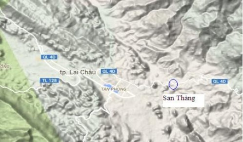 b Địa hình Xã San Thàng có địa hình là núi cao độ cao trung bình 987m so với 1