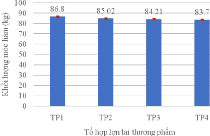 Hình 3 28 Khối lượng móc hàm của các tổ hợp lợn thương phẩm 3