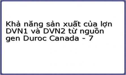 Khả năng sản xuất của lợn DVN1 và DVN2 từ nguồn gen Duroc Canada - 7