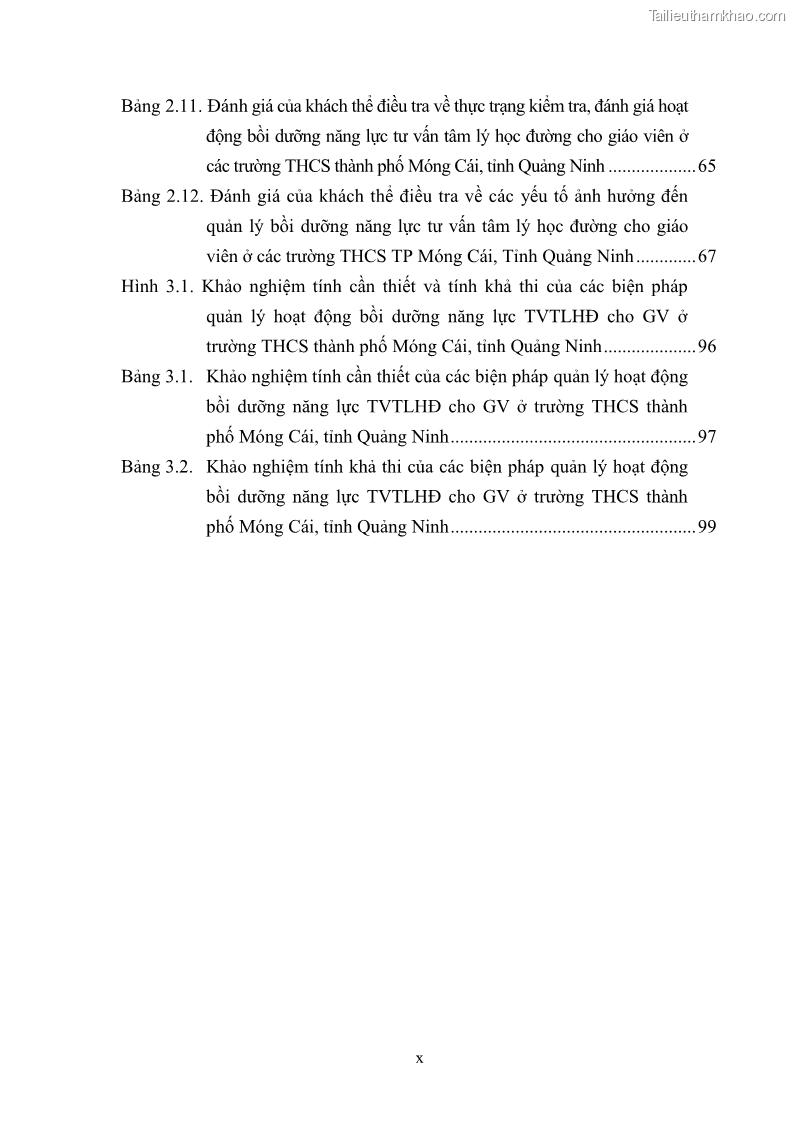 Luận văn thạc sĩ khoa học giáo dục Quản lý bồi dưỡng năng lực tư vấn tâm lý học đường cho giáo viên ở các trường trung học cơ sở thành phố Móng Cái, tỉnh Quảng Ninh - 1 Trang 12
