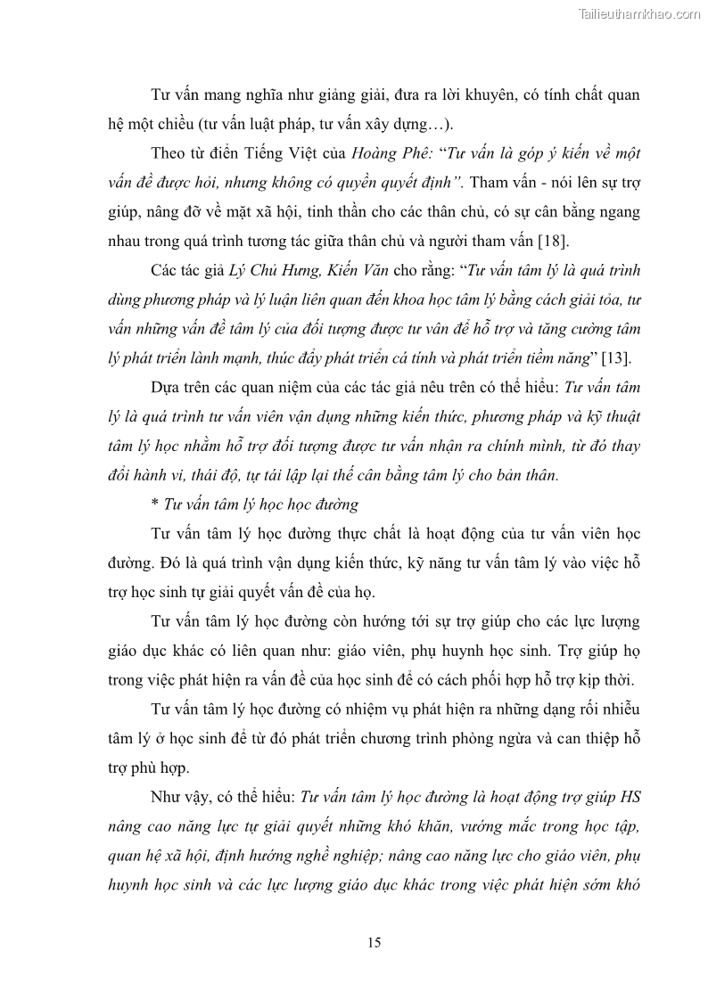Luận văn thạc sĩ khoa học giáo dục Quản lý bồi dưỡng năng lực tư vấn tâm lý học đường cho giáo viên ở các trường trung học cơ sở thành phố Móng Cái, tỉnh Quảng Ninh - 3 Trang 27