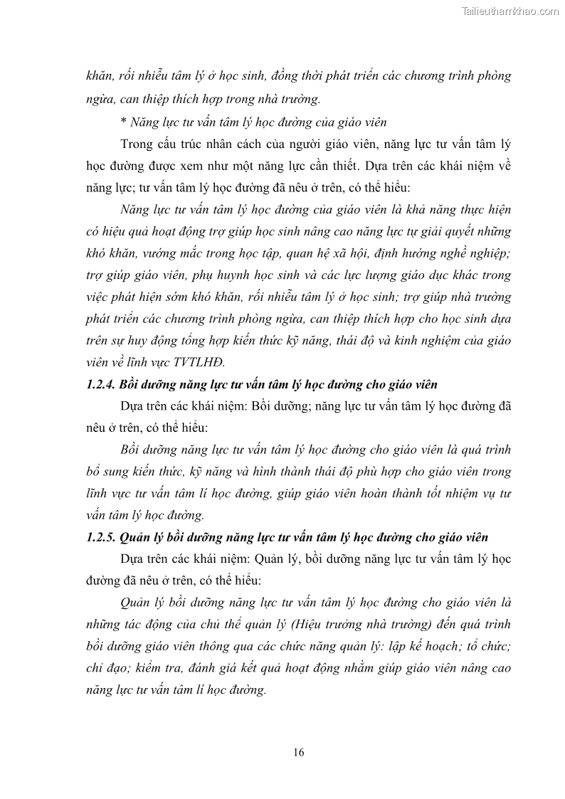 Luận văn thạc sĩ khoa học giáo dục Quản lý bồi dưỡng năng lực tư vấn tâm lý học đường cho giáo viên ở các trường trung học cơ sở thành phố Móng Cái, tỉnh Quảng Ninh - 3 Trang 28