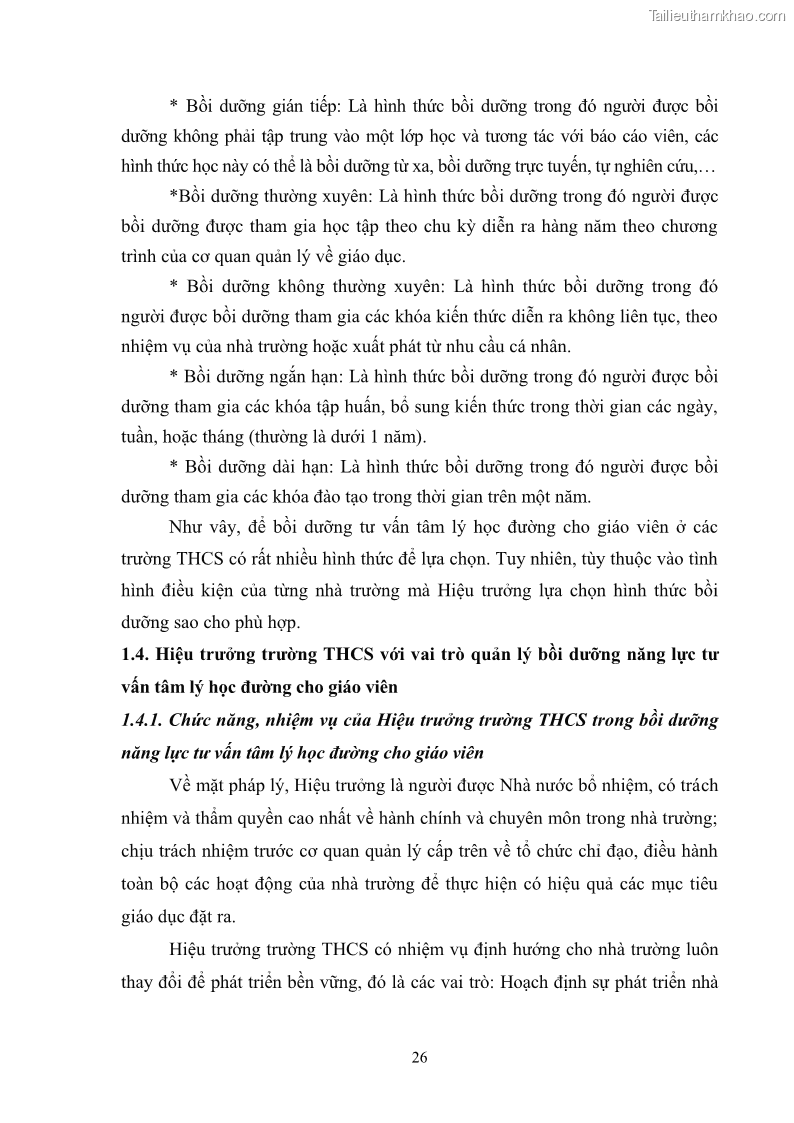 Luận văn thạc sĩ khoa học giáo dục Quản lý bồi dưỡng năng lực tư vấn tâm lý học đường cho giáo viên ở các trường trung học cơ sở thành phố Móng Cái, tỉnh Quảng Ninh - 4 Trang 38