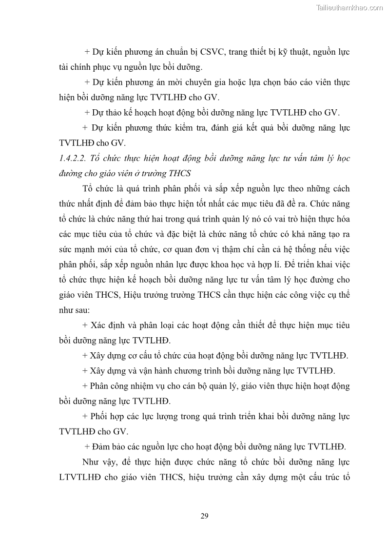 Luận văn thạc sĩ khoa học giáo dục Quản lý bồi dưỡng năng lực tư vấn tâm lý học đường cho giáo viên ở các trường trung học cơ sở thành phố Móng Cái, tỉnh Quảng Ninh - 4 Trang 41