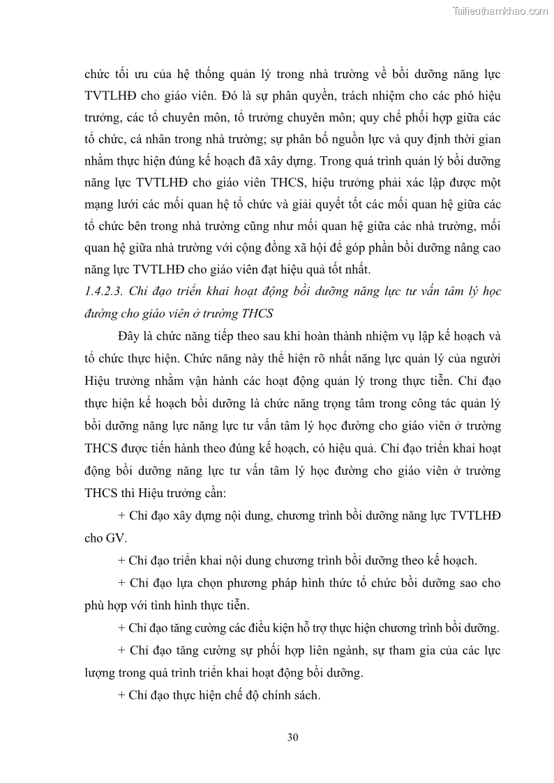 Luận văn thạc sĩ khoa học giáo dục Quản lý bồi dưỡng năng lực tư vấn tâm lý học đường cho giáo viên ở các trường trung học cơ sở thành phố Móng Cái, tỉnh Quảng Ninh - 4 Trang 42