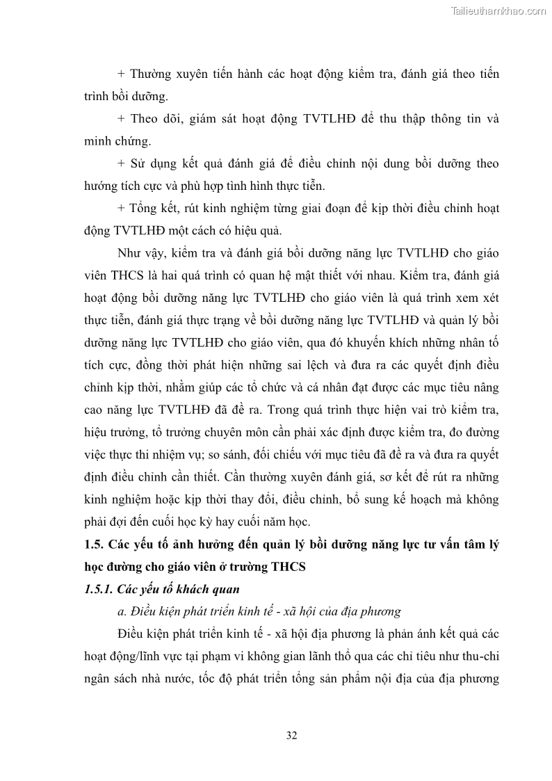Luận văn thạc sĩ khoa học giáo dục Quản lý bồi dưỡng năng lực tư vấn tâm lý học đường cho giáo viên ở các trường trung học cơ sở thành phố Móng Cái, tỉnh Quảng Ninh - 4 Trang 44