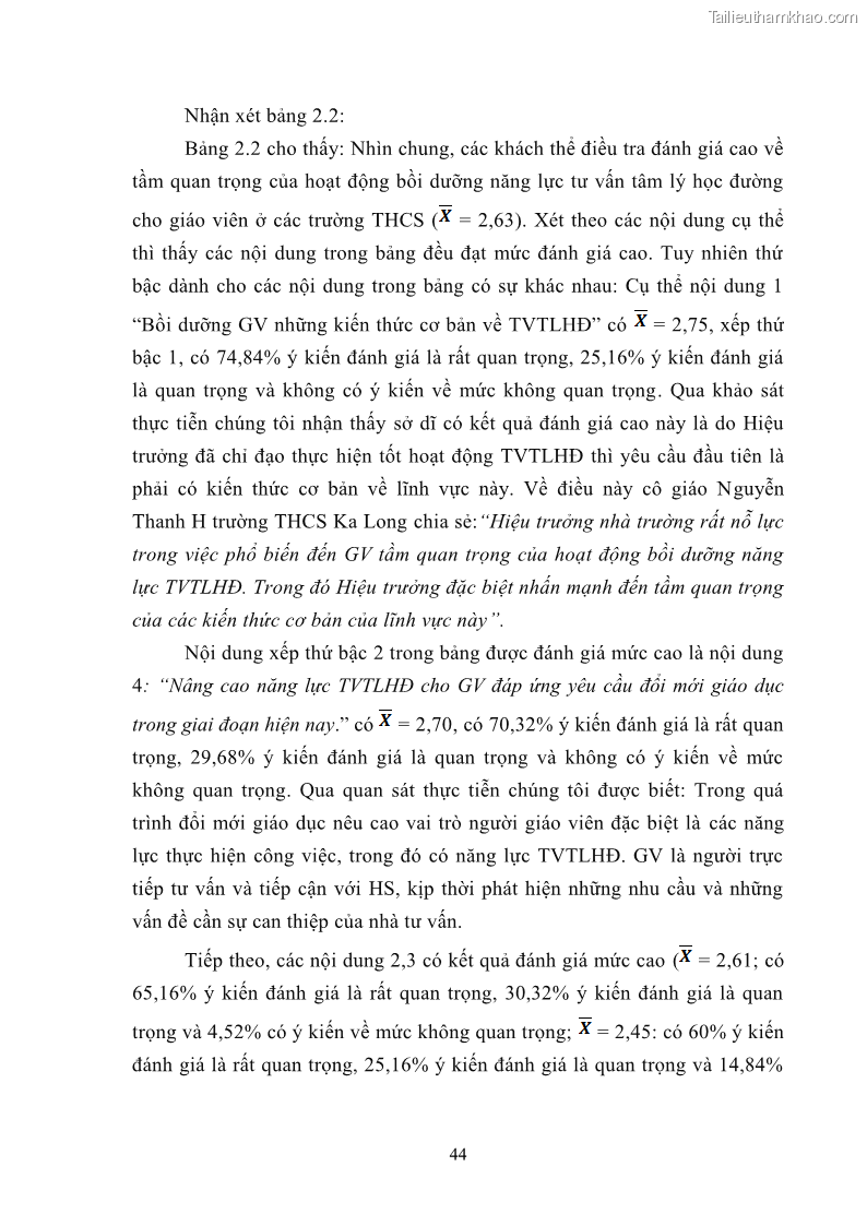 Luận văn thạc sĩ khoa học giáo dục Quản lý bồi dưỡng năng lực tư vấn tâm lý học đường cho giáo viên ở các trường trung học cơ sở thành phố Móng Cái, tỉnh Quảng Ninh - 5 Trang 56
