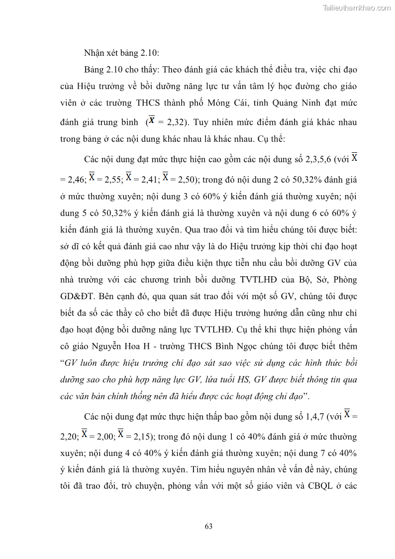 Luận văn thạc sĩ khoa học giáo dục Quản lý bồi dưỡng năng lực tư vấn tâm lý học đường cho giáo viên ở các trường trung học cơ sở thành phố Móng Cái, tỉnh Quảng Ninh - 7 Trang 75