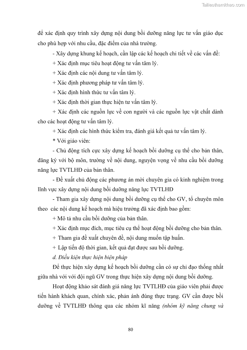 Luận văn thạc sĩ khoa học giáo dục Quản lý bồi dưỡng năng lực tư vấn tâm lý học đường cho giáo viên ở các trường trung học cơ sở thành phố Móng Cái, tỉnh Quảng Ninh - 8 Trang 92