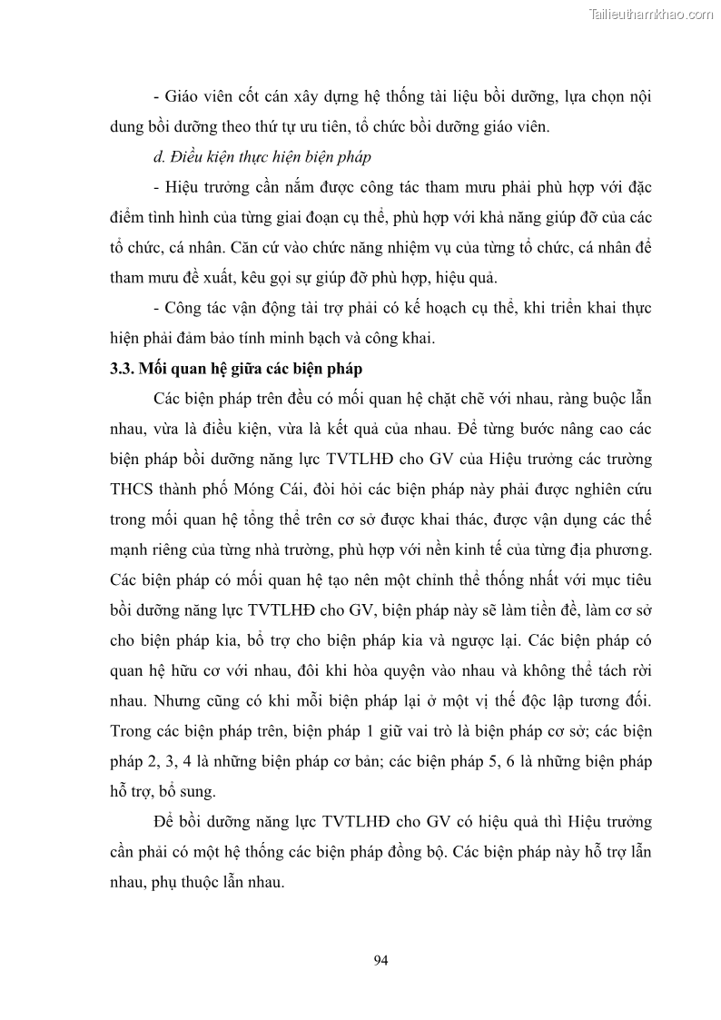 Luận văn thạc sĩ khoa học giáo dục Quản lý bồi dưỡng năng lực tư vấn tâm lý học đường cho giáo viên ở các trường trung học cơ sở thành phố Móng Cái, tỉnh Quảng Ninh - 9 Trang 106