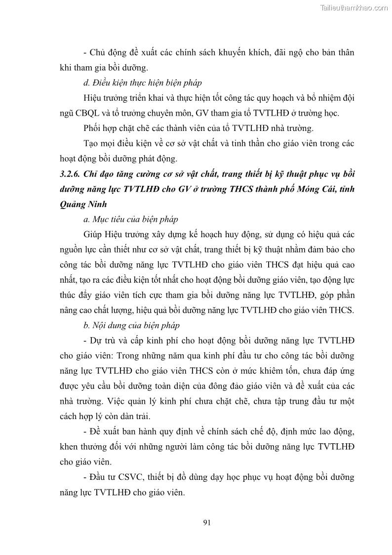 Luận văn thạc sĩ khoa học giáo dục Quản lý bồi dưỡng năng lực tư vấn tâm lý học đường cho giáo viên ở các trường trung học cơ sở thành phố Móng Cái, tỉnh Quảng Ninh - 9 Trang 103