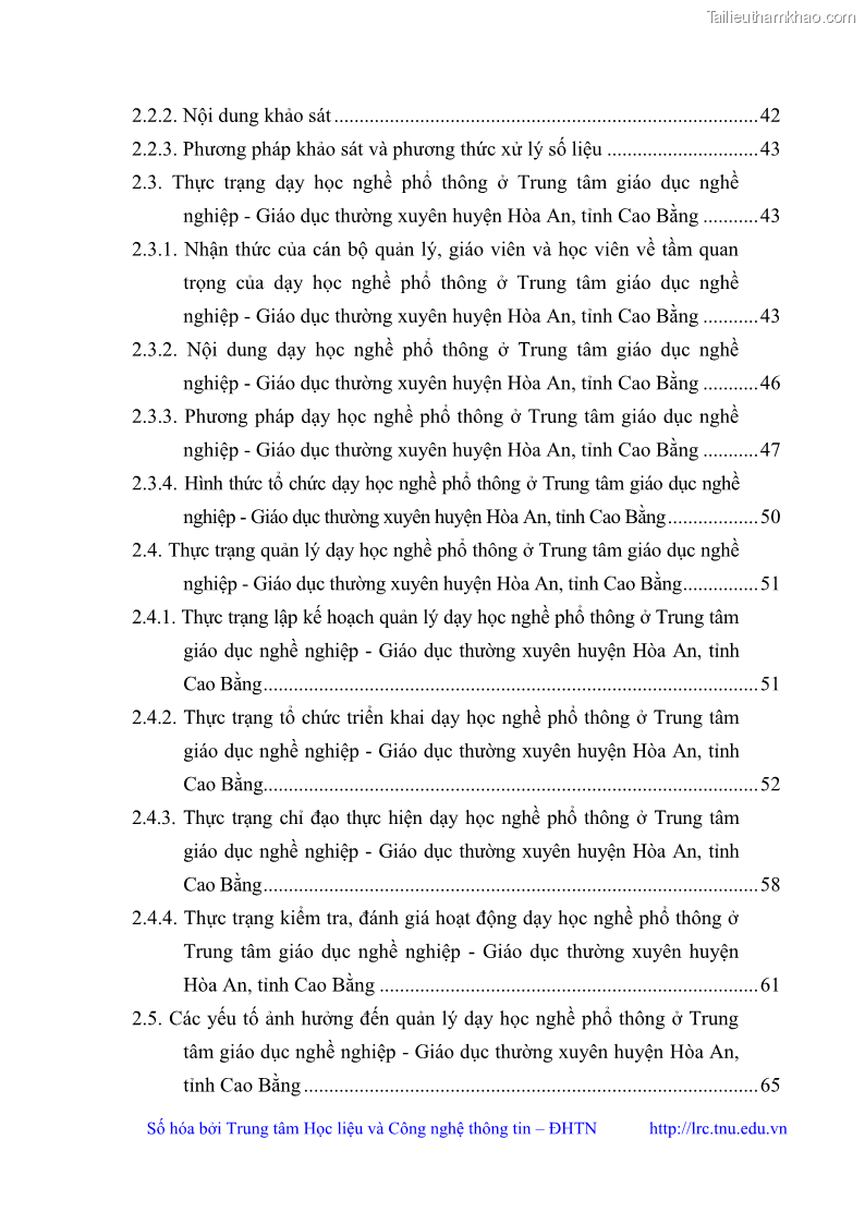 Luận văn thạc sĩ khoa học giáo dục Quản lý dạy học nghề phổ thông tại Trung tâm giáo dục nghề nghiệp - Giáo dục thường xuyên huyện Hòa An, tỉnh Cao Bằng - 1 Trang 7