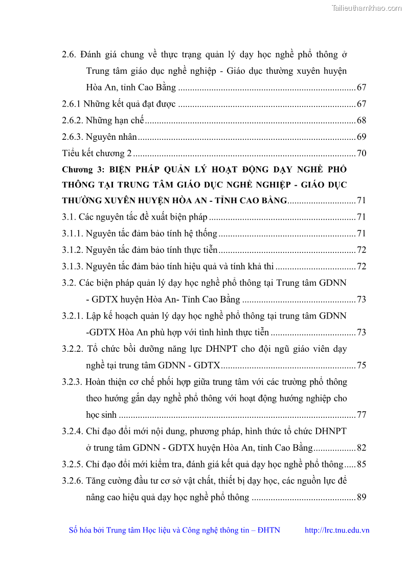Luận văn thạc sĩ khoa học giáo dục Quản lý dạy học nghề phổ thông tại Trung tâm giáo dục nghề nghiệp - Giáo dục thường xuyên huyện Hòa An, tỉnh Cao Bằng - 1 Trang 8