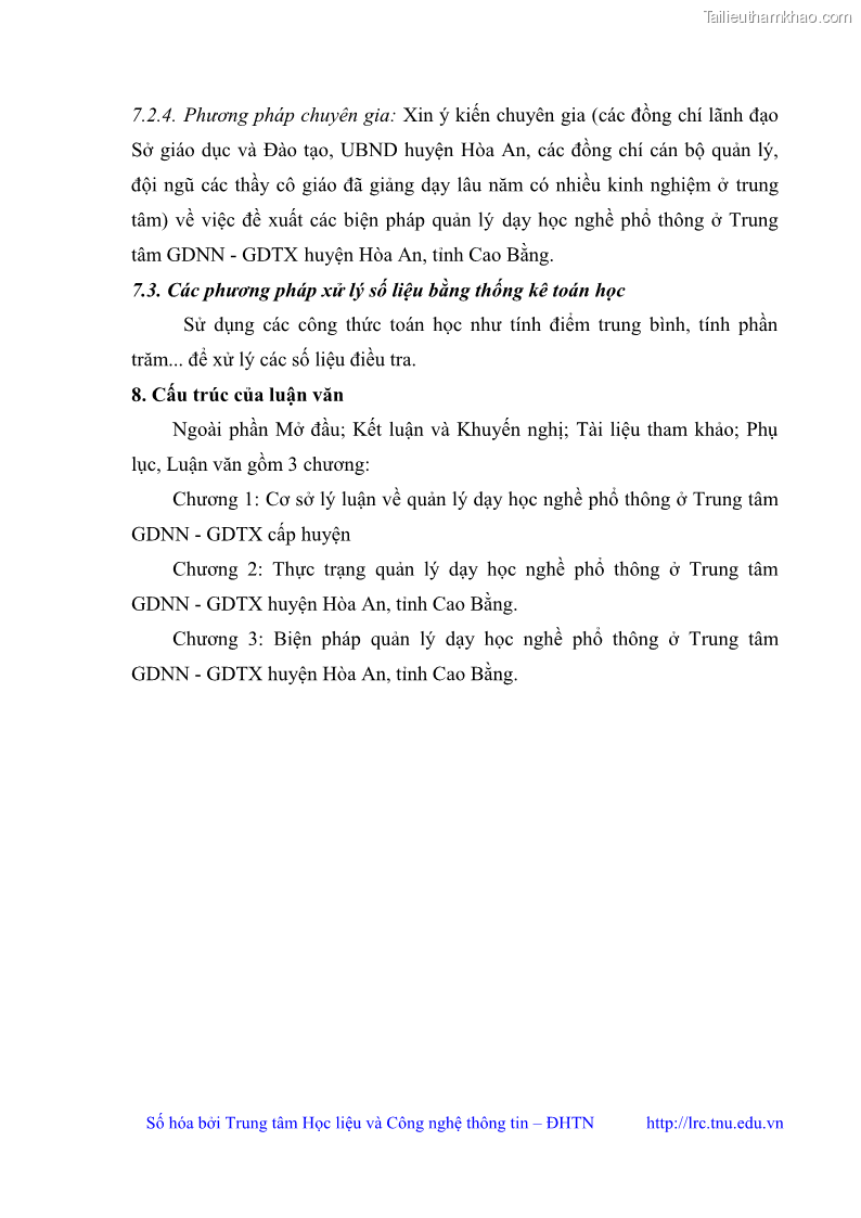 Luận văn thạc sĩ khoa học giáo dục Quản lý dạy học nghề phổ thông tại Trung tâm giáo dục nghề nghiệp - Giáo dục thường xuyên huyện Hòa An, tỉnh Cao Bằng - 2 Trang 16