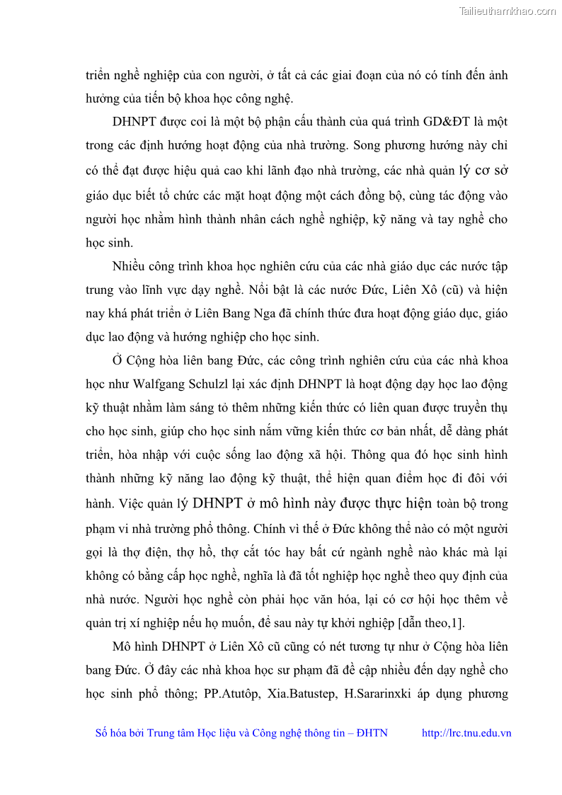 Luận văn thạc sĩ khoa học giáo dục Quản lý dạy học nghề phổ thông tại Trung tâm giáo dục nghề nghiệp - Giáo dục thường xuyên huyện Hòa An, tỉnh Cao Bằng - 2 Trang 18