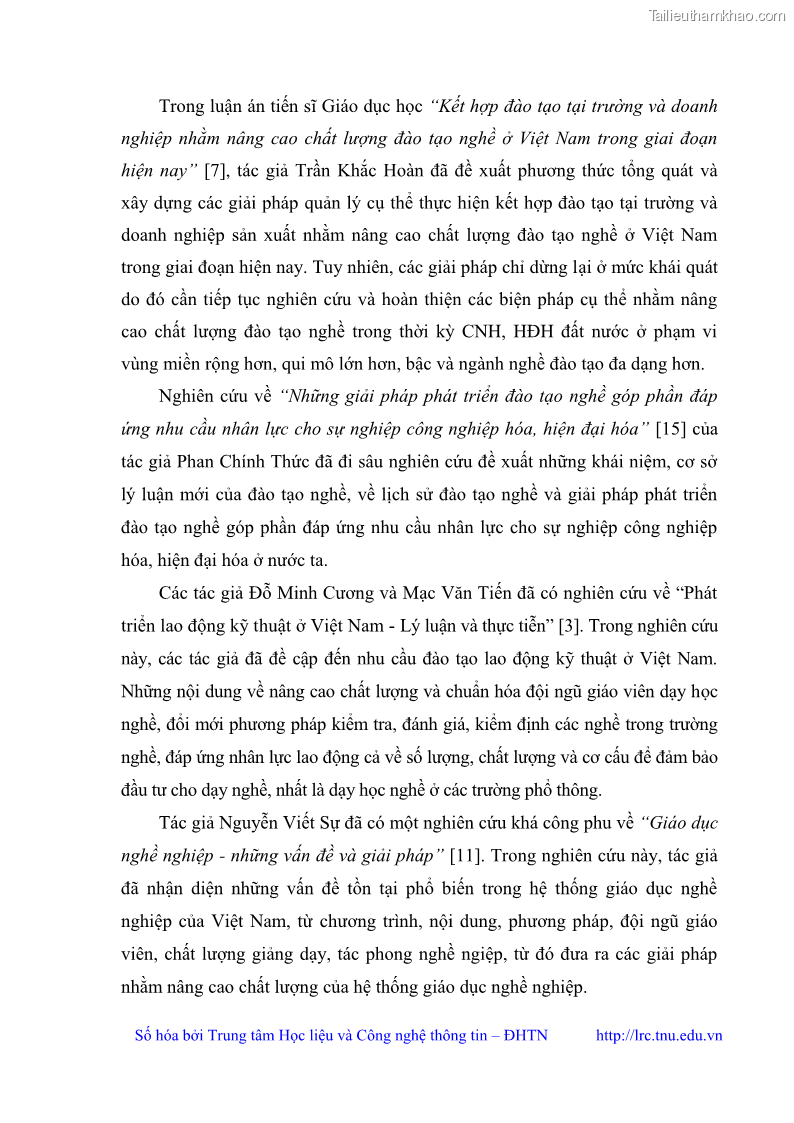 Luận văn thạc sĩ khoa học giáo dục Quản lý dạy học nghề phổ thông tại Trung tâm giáo dục nghề nghiệp - Giáo dục thường xuyên huyện Hòa An, tỉnh Cao Bằng - 2 Trang 21