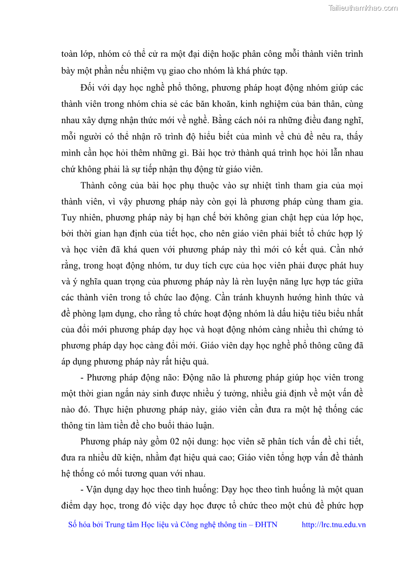 Luận văn thạc sĩ khoa học giáo dục Quản lý dạy học nghề phổ thông tại Trung tâm giáo dục nghề nghiệp - Giáo dục thường xuyên huyện Hòa An, tỉnh Cao Bằng - 3 Trang 35