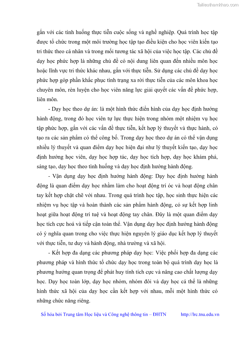 Luận văn thạc sĩ khoa học giáo dục Quản lý dạy học nghề phổ thông tại Trung tâm giáo dục nghề nghiệp - Giáo dục thường xuyên huyện Hòa An, tỉnh Cao Bằng - 3 Trang 36