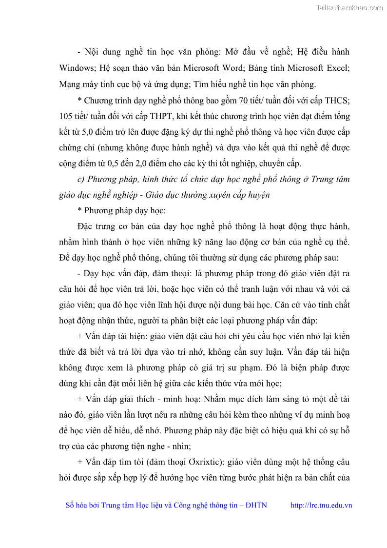 Luận văn thạc sĩ khoa học giáo dục Quản lý dạy học nghề phổ thông tại Trung tâm giáo dục nghề nghiệp - Giáo dục thường xuyên huyện Hòa An, tỉnh Cao Bằng - 3 Trang 32