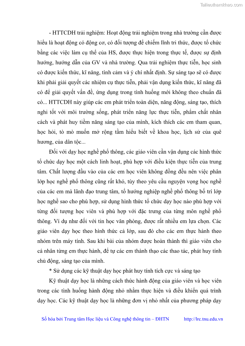 Luận văn thạc sĩ khoa học giáo dục Quản lý dạy học nghề phổ thông tại Trung tâm giáo dục nghề nghiệp - Giáo dục thường xuyên huyện Hòa An, tỉnh Cao Bằng - 4 Trang 40
