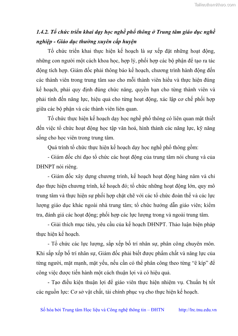 Luận văn thạc sĩ khoa học giáo dục Quản lý dạy học nghề phổ thông tại Trung tâm giáo dục nghề nghiệp - Giáo dục thường xuyên huyện Hòa An, tỉnh Cao Bằng - 4 Trang 43